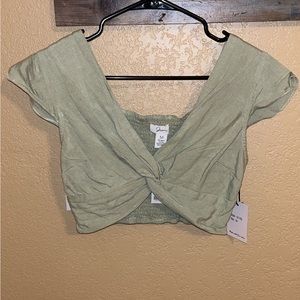 Green crop top